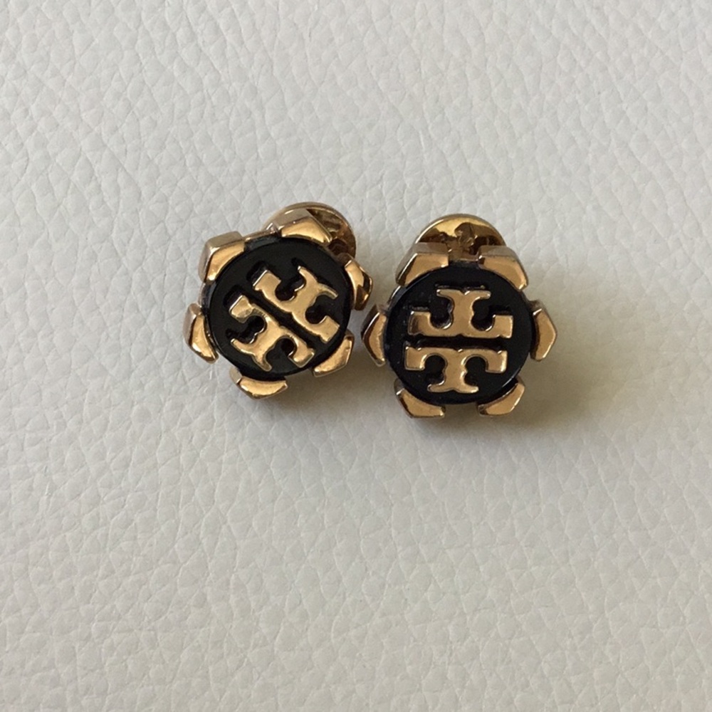 Tory Burch like new black & gold earrings